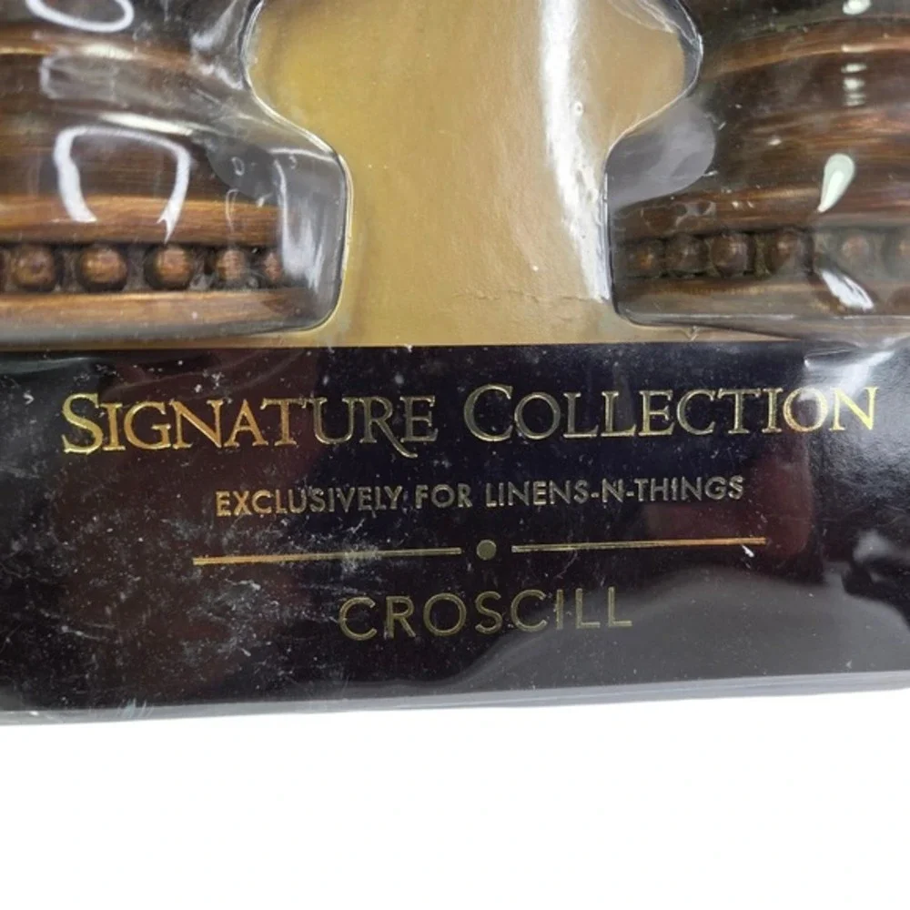 Signature Collection CROSCILL Pair Of Finials Decorative Wood For Rod End Cap Nw